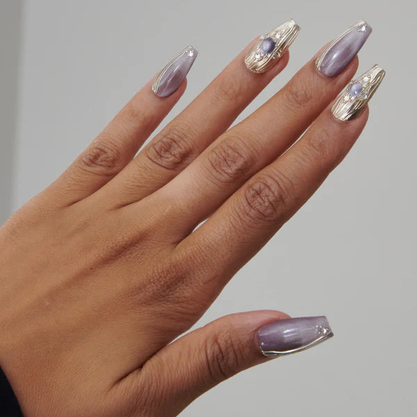 Amethyst Gold Handmade Nails