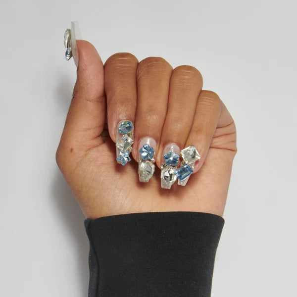 Icy Blue Handmade Nails