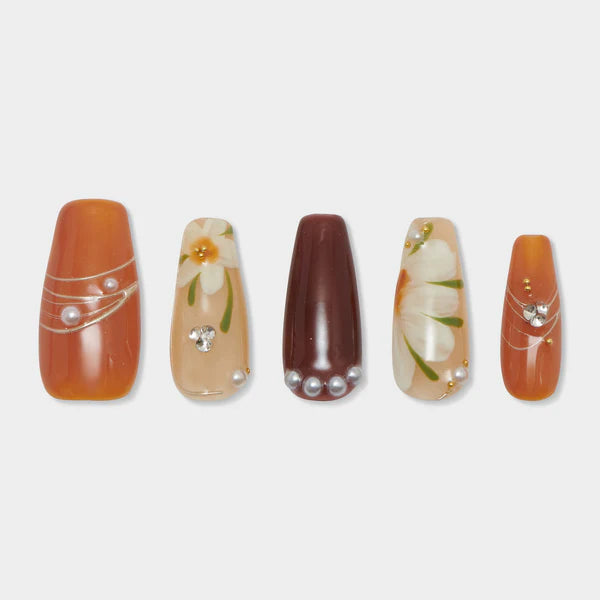 Autumn Blossom Handmade Nails